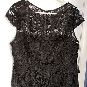 Adrianna Papell black lace cocktail dress size 18